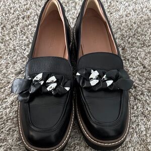 Nordstrom Black Loafers with Silver Accents